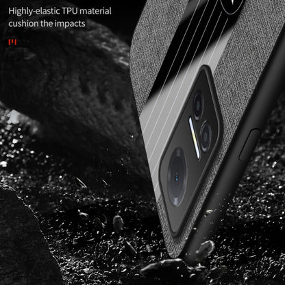 For Honor Play6T XINLI Stitching Cloth Textue Shockproof TPU Phone Case(Blue) by XINLI