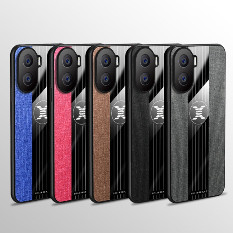 For Honor X40i XINLI Stitching Cloth Textue TPU Phone Case with Ring Holder(Grey) by XINLI