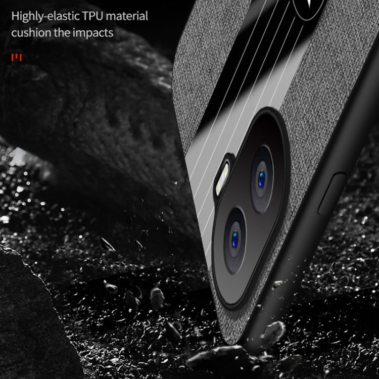 For Honor X40i XINLI Stitching Cloth Textue TPU Phone Case with Ring Holder(Grey) by XINLI