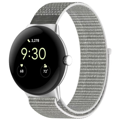 For Google Pixel Watch Metal Head Nylon Loop Watch Band(Army Green) by bashfashion