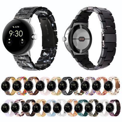 For Google Pixel Watch Three-beads Resin Watch Band(Silk White) by bashfashion