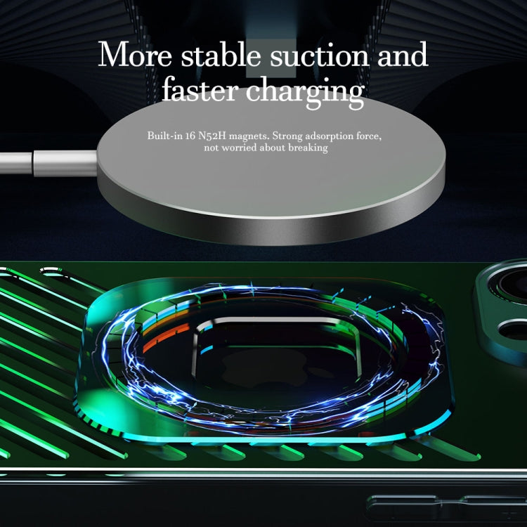 For iPhone 14 Pro Max R-JUST Square Round Mirror PC+TPU Phone Case(Green) by R-JUST