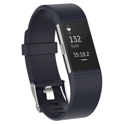 For Fitbit Charge 2 Common Texture Silicone Watch Band with Buckle, Size:S(Grey) by bashfashion