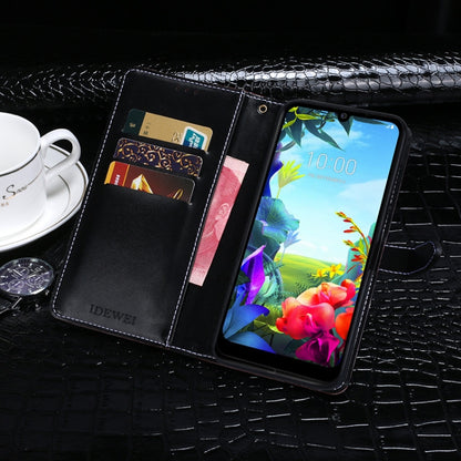 For LG K40S idewei Crocodile Texture Horizontal Flip Leather Case with Holder & Card Slots & Wallet(Dark Blue) by idewei