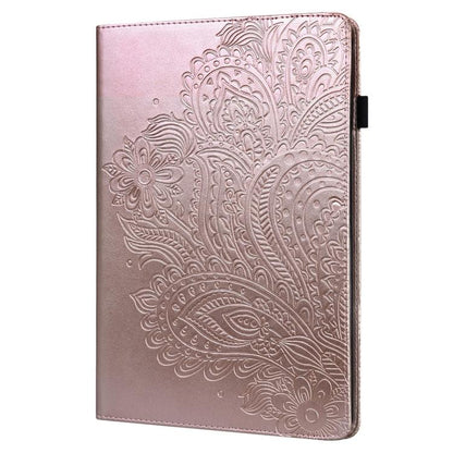 For Samsung Galaxy Tab S10+ / S9+ Peacock Embossed Pattern Leather Tablet Case(Rose Gold) by bashfashion