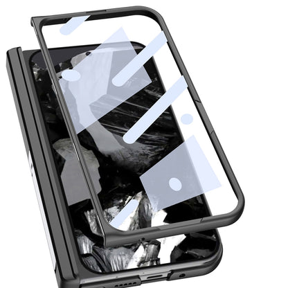 For Google Pixel 9 Pro Fold GKK Integrated Frosted Fold Hinge Leather Phone Case with Holder(Black) by GKK