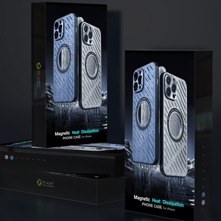 For iPhone 14 Plus R-JUST RJ57 CD Pattern MagSafe Cooling Phone Case(Black) by R-JUST