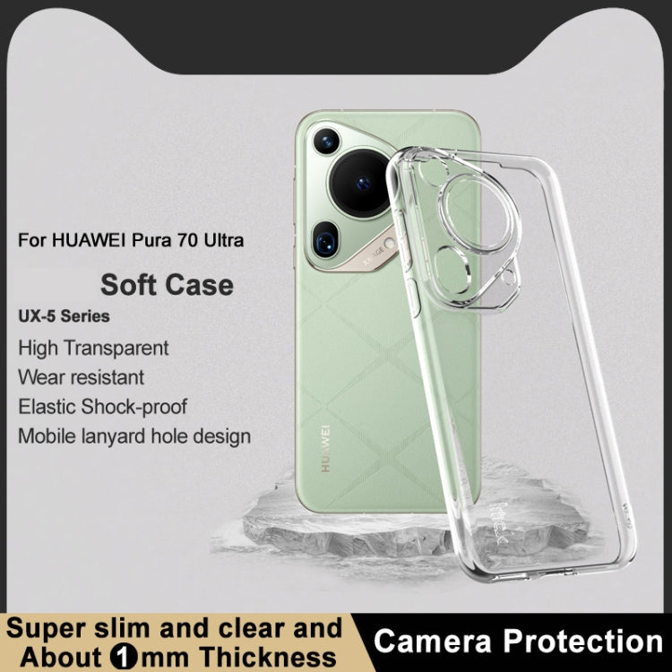 For Huawei Pura 70 Ultra imak UX-5 Series Transparent Shockproof TPU Protective Case by imak