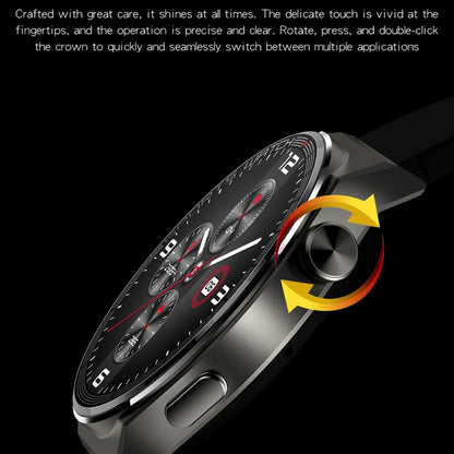 KT62 1.36 inch TFT Round Screen Smart Watch Supports Bluetooth Call/Blood Oxygen Monitoring, Strap:Leather Strap(Silver) by bashfashion