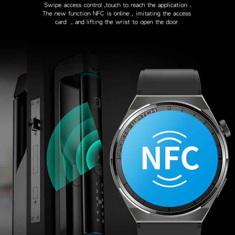 KT62 1.36 inch TFT Round Screen Smart Watch Supports Bluetooth Call/Blood Oxygen Monitoring, Strap:Leather Strap(Silver) by bashfashion