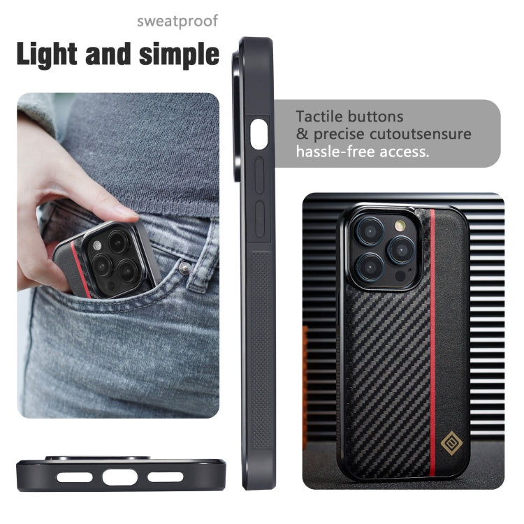 For iPhone 14 Plus LC.IMEEKE 3 in 1 Carbon Fiber Texture Shockproof Phone Case(Black) by LC.IMEEKE