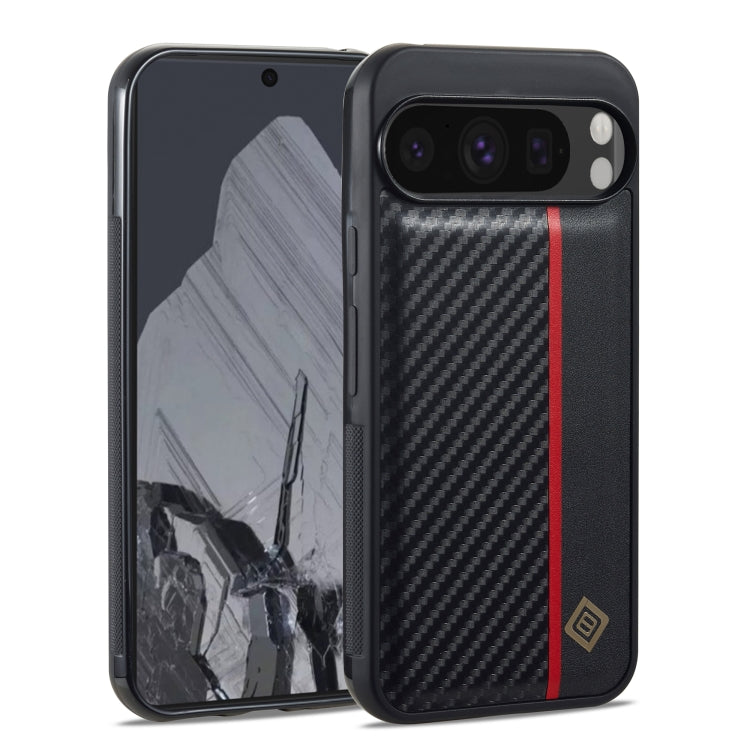 For Google Pixel 9 Pro XL LC.IMEEKE 3 in 1 Carbon Fiber Texture Shockproof Phone Case(Black) by LC.IMEEKE