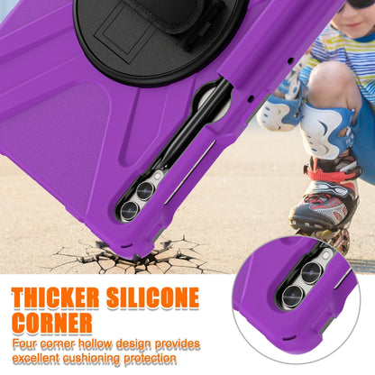 For Samsung Galaxy Tab S9+ / S8+ Rotatable Kickstand Grip Heavy Duty Hard Rugged Tablet Case(Purple) by bashfashion