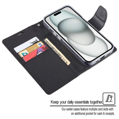 For iPhone 15 Pro Max GOOSPERY CANVAS DIARY Fabric Texture Flip Leather Phone Case(Green) by GOOSPERY