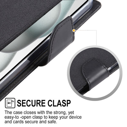 For iPhone 15 Pro GOOSPERY CANVAS DIARY Fabric Texture Flip Leather Phone Case(Blue) by GOOSPERY