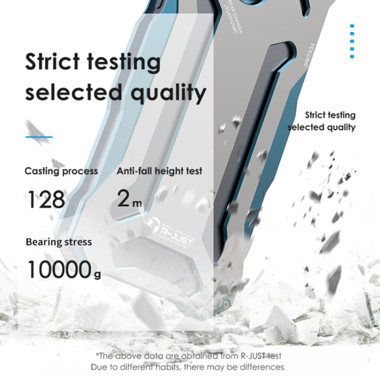 For iPhone 15 Plus R-JUST RJ17 Shockproof Armor Metal Phone Case(Blue) by R-JUST