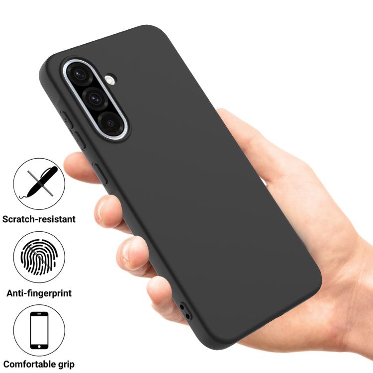 For Samsung Galaxy A56 5G Solid Color Liquid Silicone Dropproof Full Coverage Phone Case(Black) by bashfashion