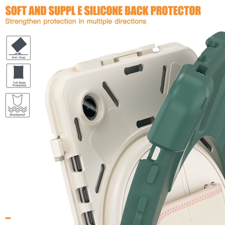 For Samsung Galaxy Tab A9 Rotary Handle Grab TPU + PC Tablet Case(Emerald-green) by bashfashion