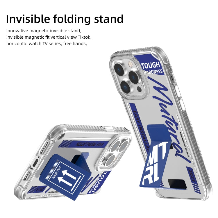 For iPhone 15 Pro Mutural Wing Flash Series TPU Phone Case with IML Stand(Blue) by Mutural