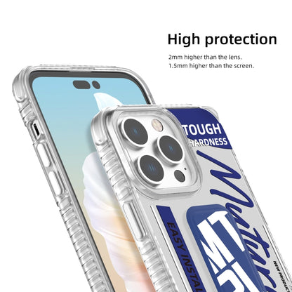 For iPhone 15 Pro Max Mutural Wing Flash Series TPU Phone Case with IML Stand(Blue) by Mutural