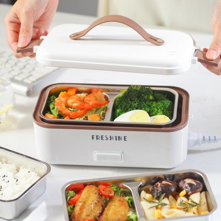 Multi Functional Microwave Oven With Plug-in Electric Cooking Electric Lunch Box, Color:Three Layers Of White(EU Plug) by bashfashion