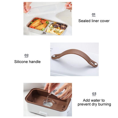 Multi Functional Microwave Oven With Plug-in Electric Cooking Electric Lunch Box, Color:Three Layers Of White(UK Plug) by bashfashion