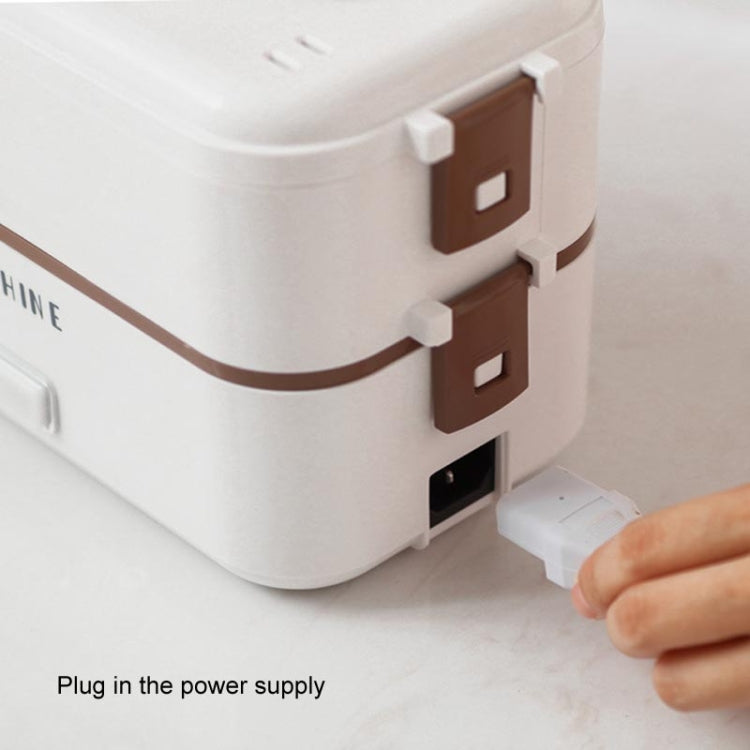 Multi Functional Microwave Oven With Plug-in Electric Cooking Electric Lunch Box, Color:Three Layers Of White(UK Plug) by bashfashion