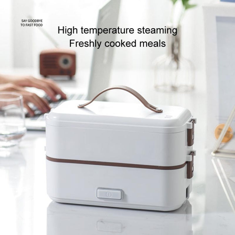 Multi Functional Microwave Oven With Plug-in Electric Cooking Electric Lunch Box, Color:Three Layers Of White(UK Plug) by bashfashion