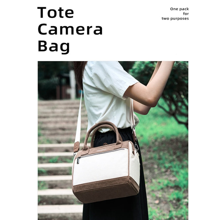 Cwatcun D112 Contrast Canvas Camera Bag One-shoulder Cross-body Tote Bag, Size:24.5 x 30 x 15.5cm(Blue) by Cwatcun