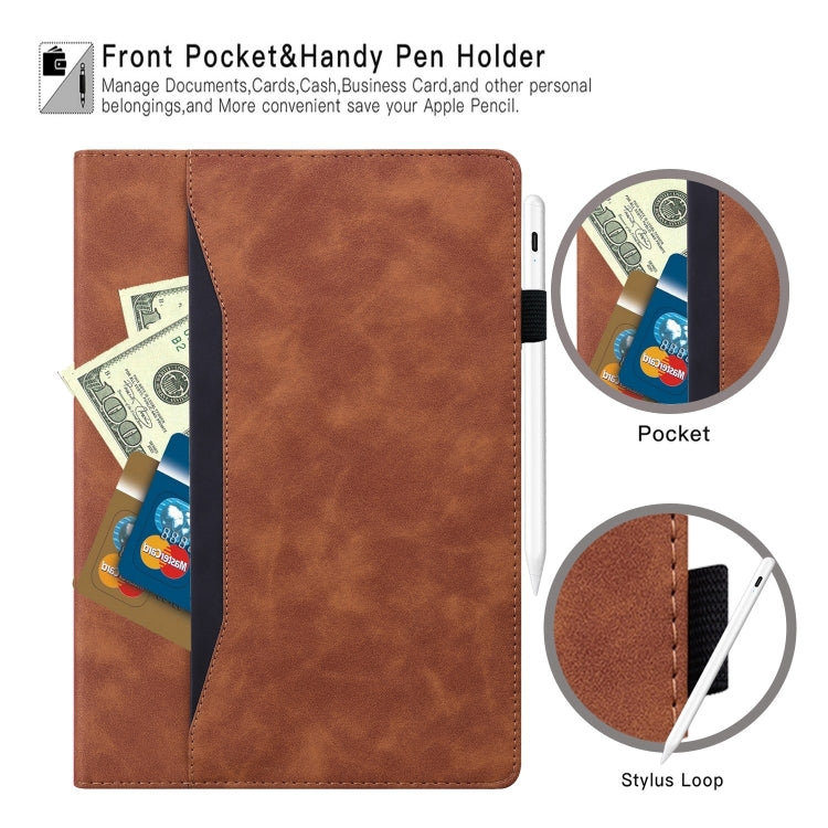 For Samsung Galaxy Tab S9+ /S8+ /S7+ Splicing Shockproof Smart Leather Tablet Case(Brown) by bashfashion