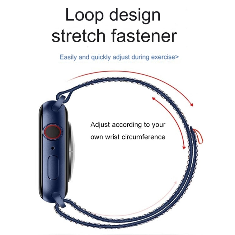 For Apple Watch Ultra 49mm Loop Nylon Watch Band(Grey with Blue) by bashfashion