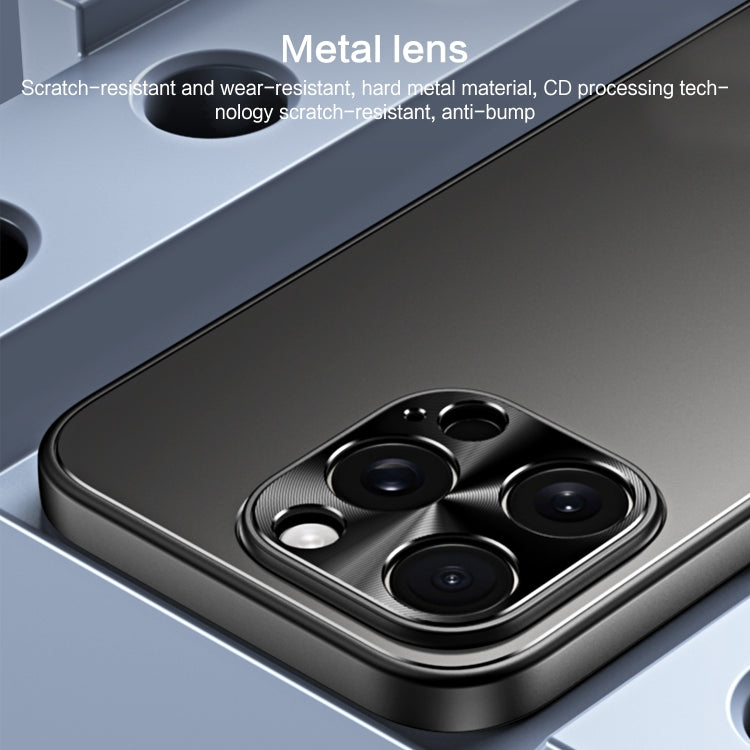 For iPhone 14 Pro Max R-JUST RJ-61 Electroplating Frosted TPU + PC Phone Case(Blue) by R-JUST