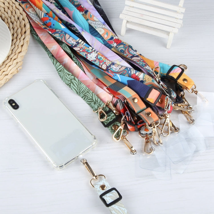 Adjustable Crossbody Mobile Phone Wide Long Lanyard(Colorful Canvas Pattern) by bashfashion