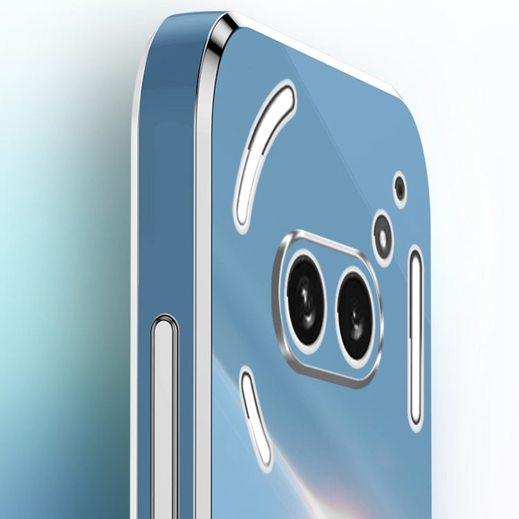 For Nothing Phone 2A XINLI Straight Edge 6D Electroplate TPU Phone Case with Ring Holder(Mint Green) by XINLI