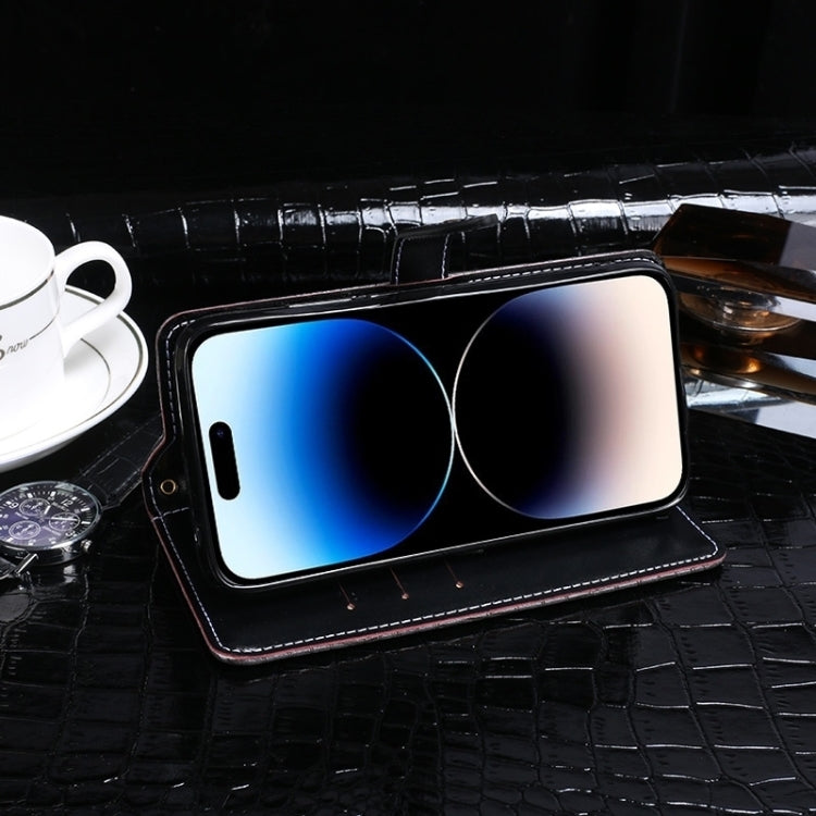 For ZTE Blade A33S idewei Crocodile Texture Leather Phone Case(Dark Blue) by idewei