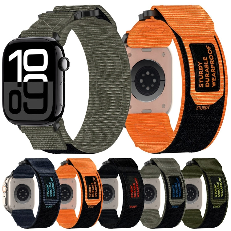 For Apple Watch Series 6 44mm Nylon Hook And Loop Fastener Watch Band(Army Green) by bashfashion