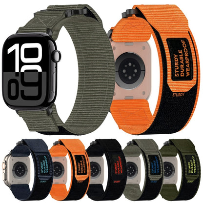 For Apple Watch Ultra 2 49mm Nylon Hook And Loop Fastener Watch Band(Army Green) by bashfashion