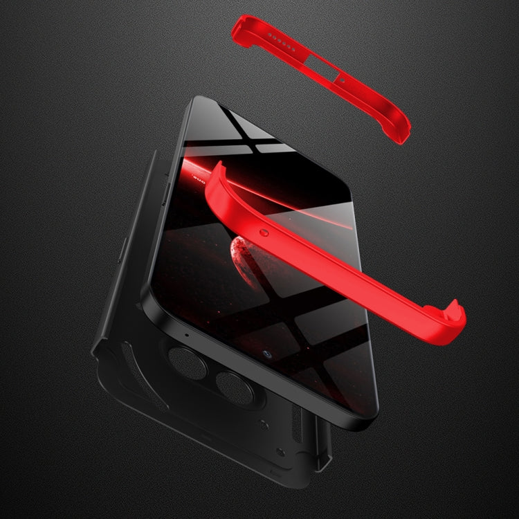 For Nothing Phone 2a GKK Three Stage Splicing Full Coverage PC Phone Case(Black Red) by GKK