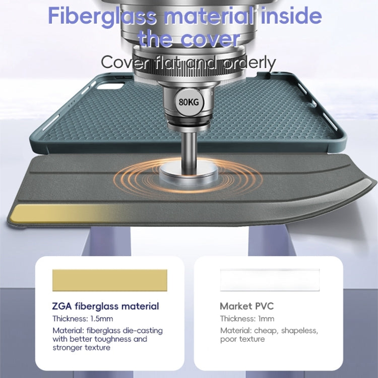 For iPad Air 10.9 2022 / 2020 ZGA Tri-Fold Voltage Smart Leather Tablet Case(Black) by ZGA