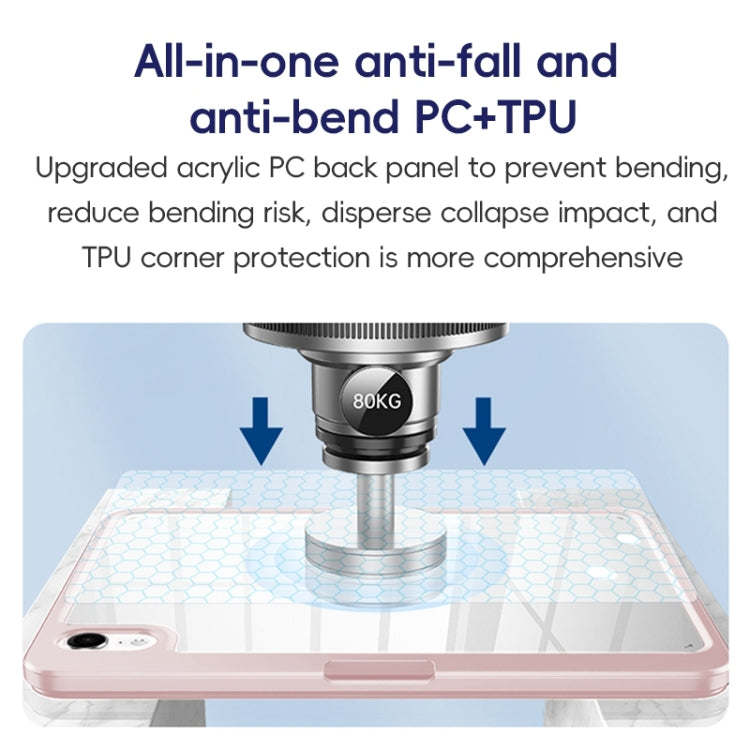 For iPad Pro 12.9 2022/2021/2020 ZGA Tri-Fold 360 Rotation Smart Leather Tablet Case(Blue) by ZGA