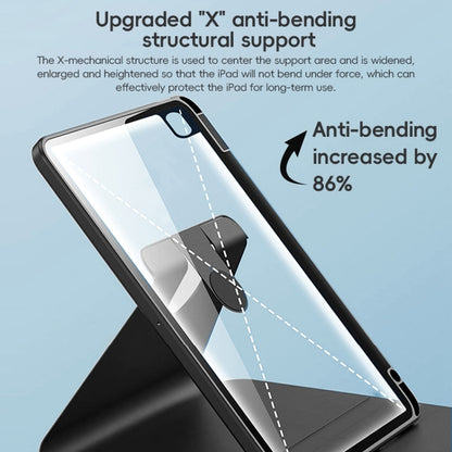 For iPad mini 6 / mini 2024 ZGA Tri-Fold 360 Rotation Smart Leather Tablet Case(Black) by ZGA