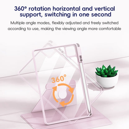 For iPad Pro 12.9 2022/2021/2020 ZGA Tri-Fold 360 Rotation Smart Leather Tablet Case(Blue) by ZGA