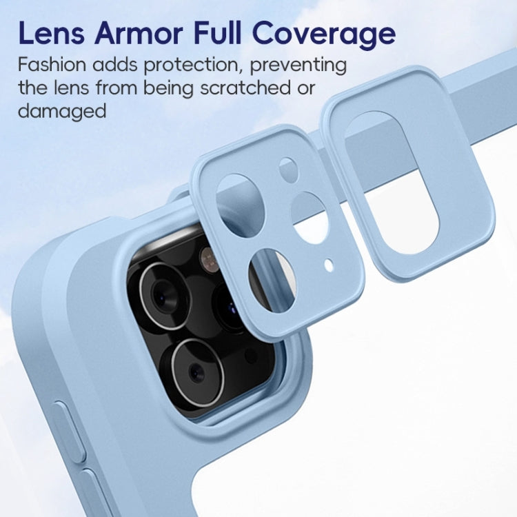 For iPad Pro 12.9 2022/2021/2020 ZGA Tri-Fold 360 Rotation Smart Leather Tablet Case(Blue) by ZGA