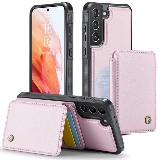 For Samsung Galaxy S21 5G JEEHOOD J05 Business Magnetic Style RFID Leather Phone Case(Pink) by JEEHOOD