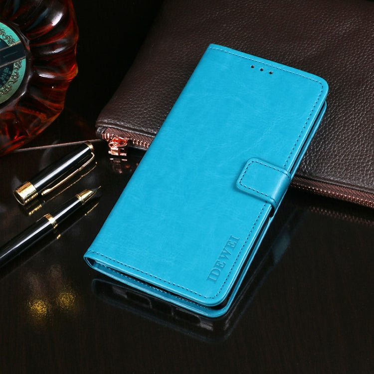 For Cubot P40 idewei Crazy Horse Texture Horizontal Flip Leather Case with Holder & Card Slots & Wallet(Sky Blue) by idewei