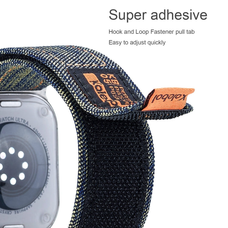 For Apple Watch Series 6 44mm Cowboy Nylon Hook and Loop Fastener Watch Band(Grey) by bashfashion