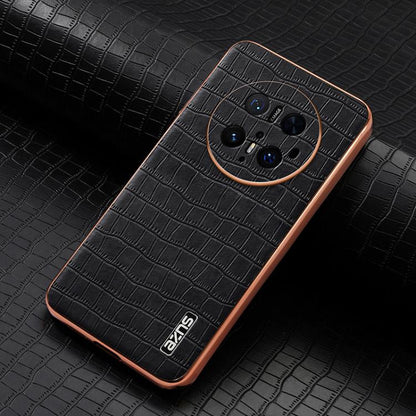 For Huawei Mate 70 Pro / 70 Pro+ AZNS Electroplated Frame Crocodile Texture Full Coverage Phone Case(Black) by AZNS