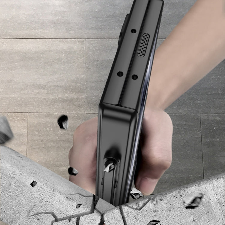 For Samsung Galaxy Z Fold6 GKK Integrated Full Coverage Magnetic Fold Phone Case with Pen Slot, Not Included Pen(Grey) by GKK