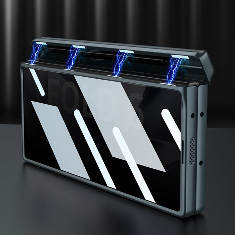 For Samsung Galaxy Z Fold6 GKK Integrated Anti Peep Full Coverage Magnetic Fold Phone Case with Pen Box, Not Included Pen(Grey) by GKK