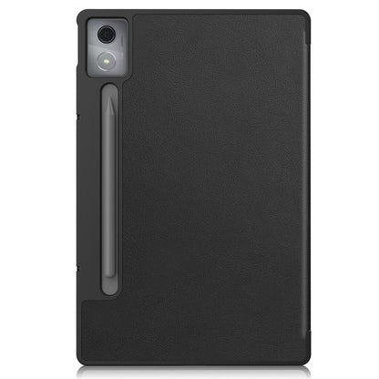 For Lenovo Idea Tab Pro Custer Texture 3-Fold Holder Leather Smart Tablet Case(Black) by bashfashion